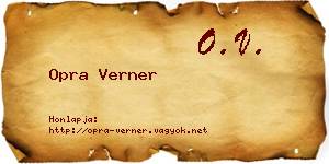 Opra Verner névjegykártya